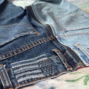 Revice Two Tone Split Zip Jeans Womens 26 Yin Yang Light Medium Wash Trendy Y2K